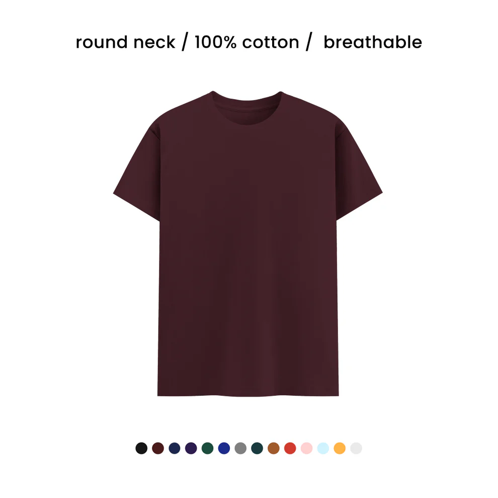 SUPER COMBED COTTON ROUND NECK TEE [180 GSM] [15 COLOURS]