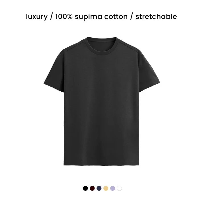 LUXURY SUPIMA COTTON TEE [6 Solid Colours] [160 GSM]