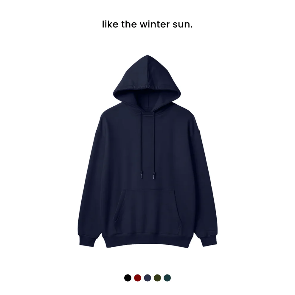 THE MINIMAL COZY HOODIE [100% Cotton] [300 GSM, Fleece Inside]